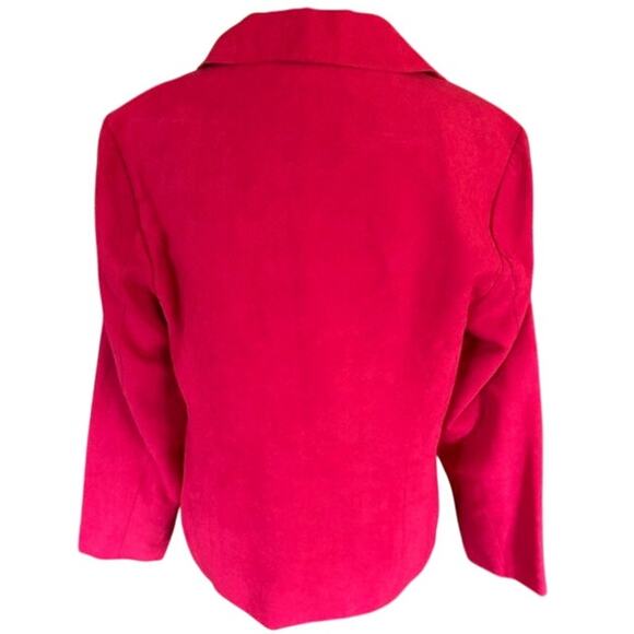 Studio Works Hot Pink Faux Suede Zip-Up Jacket – Size 8 - Picture 4 of 6